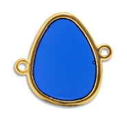 Breloques en métal DQ connecteur Bleu-Doré (sans nickel)