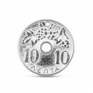 Breloques en m&eacute;tal DQ monnaie Argent&eacute; antique (sans nickel)
