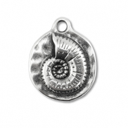 Breloques en m&eacute;tal DQ coquille Argent&eacute; antique (sans nickel)