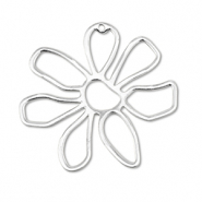 Breloques en m&eacute;tal DQ fleur Argent&eacute; antique (sans nickel)