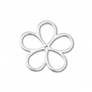 Breloques en m&eacute;tal DQ fleur Argent&eacute; antique (sans nickel)