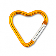 Apprêts colorés porte-clés coeur Orange clair brillant