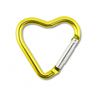 Apprêts colorés porte-clés coeur Jaune doré brillant