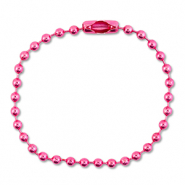 Apprêts colorés chaîne à billes avec fermoir Rose foncé brillant