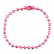 Apprêts colorés chaîne à billes avec fermoir Rose brillant