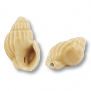 Perles en c&eacute;ramique buccin Jaune vanille