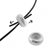 Apprêts en acier Inox perles stoppeur avec motif 10mm Argenté