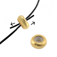 Apprêts en acier Inox perles stoppeur avec motif 7mm Doré