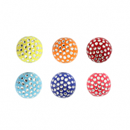Perles acryliques 6 mm effet strass Multicolore-argenté