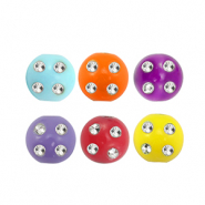 Perles acryliques effet strass Multicolore-argenté
