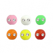 Perles acryliques 6 mm effet strass Multicolore-argenté