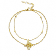 Bracelets en acier Inox abeille Doré