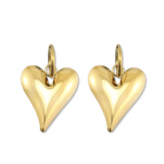 Boucles d'oreilles en acier Inox cœur Doré