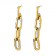 Boucles d'oreilles en acier Inox chaîne Doré