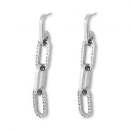 Boucles d'oreilles en acier Inox chaîne Argenté