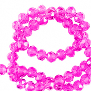 Perles &agrave; facettes 6x4mm disque Heishi Rose n&eacute;on