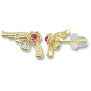 Métal TQ laiton boucles d'oreilles / puces d’oreilles revolver Doré-rose foncé