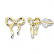 Métal TQ laiton boucles d'oreilles / puces d’oreilles nœud Doré