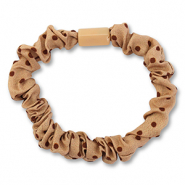 Elastique pour cheveux chouchou pois Marron