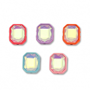 Perles en métal émaillée rectangle Multicolore
