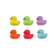 Perles en métal émaillée canard Multicolore