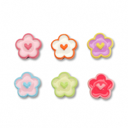Perles en métal émaillée fleur Multicolore