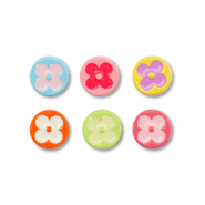 Perles en métal émaillée rond Multicolore