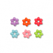 Perles en métal émaillée fleur Multicolore