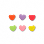 Perles en métal émaillée cœur Multicolore