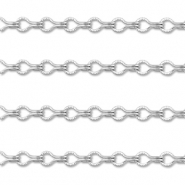 Appr&ecirc;ts en acier Inox cha&icirc;ne maille jaseron en forme de goutte Argent&eacute;