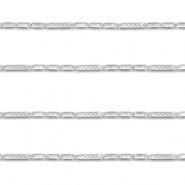 Appr&ecirc;ts en acier Inox cha&icirc;ne maille jaseron plat Argent&eacute;