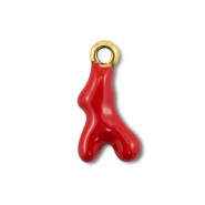 Breloques en acier Inox corail Doré-rouge
