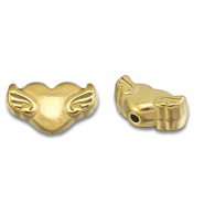 Perles en acier Inox coeur avec aile Doré