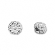 Perles en acier Inox fleur Argenté