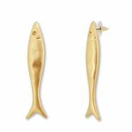 Boucles d'oreilles accroche-regard poisson Doré