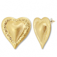Boucles d'oreilles accroche-regard coeur Doré
