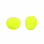Perles en résine rondelles 10mm Jaune néon
