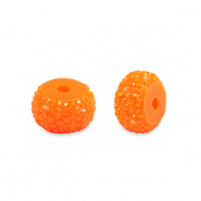 Perles en résine rondelles 8mm Orange néon
