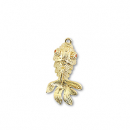 M&eacute;tal TQ laiton breloques poisson Dor&eacute;-orange