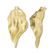 Boucles d'oreilles accroche-regard feuille Doré