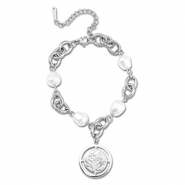 Bracelets en acier Inox rose Argenté