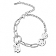 Bracelets en acier Inox smiley Argenté