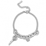 Bracelets en acier Inox clé Argenté