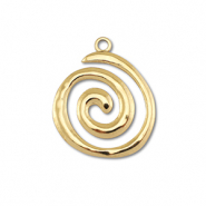 Breloques en acier Inox spirale Dor&eacute;