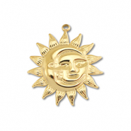 Breloques en acier Inox lune & soleil Doré