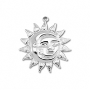 Breloques en acier Inox lune & soleil Argenté