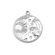 Breloques en acier Inox soleil & lune Argenté
