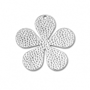 Breloques en acier Inox fleur Argenté
