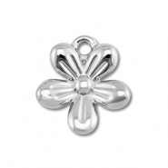 Breloques en acier Inox fleur Argenté