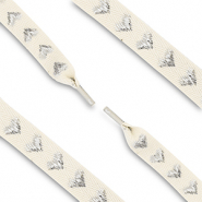 Lacet pour chaussure tendance avec cœur Blanc cassé-argenté